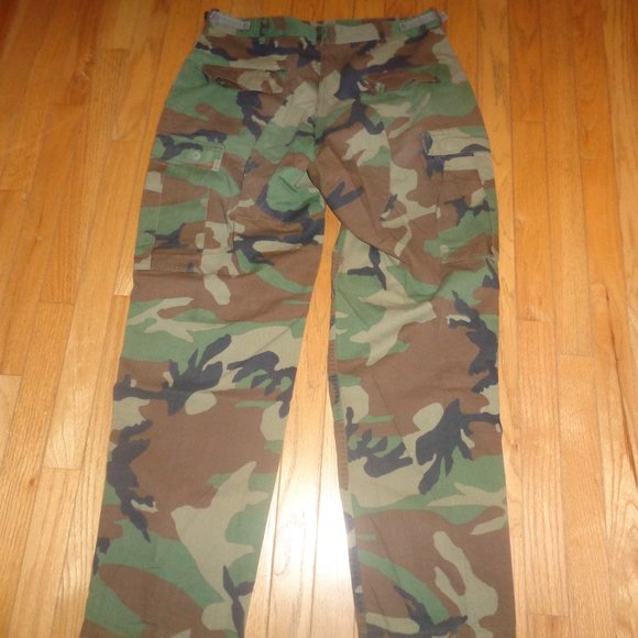 US Army Military Woodland Camo ACU Cargo Pants Medium Regular Waist 31-35" - Picture 7 of 11